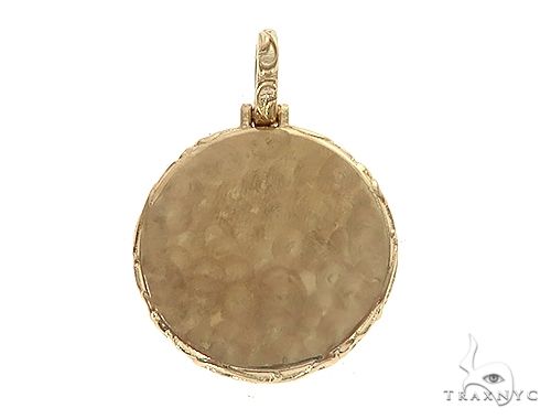 14K Yellow Gold Round Special Edition Photo Pendant Engraved Frame 65311 - Image 3