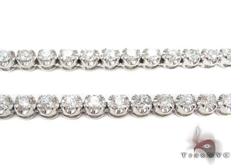 18K Gold Prong Diamond Chain 26 Inches 5mm 31731 - Image 2