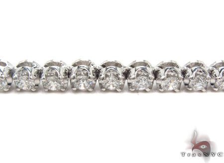 18K Gold Prong Diamond Chain 26 Inches 5mm 31731 - Image 3