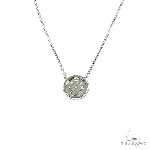 18K Gold Round Diamond Necklace With Adjustable Chain 67310 - Image 4