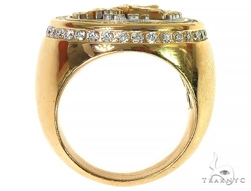 18K Two Tone Custom Made Eagle Diamond Ring, photo 4 of 6