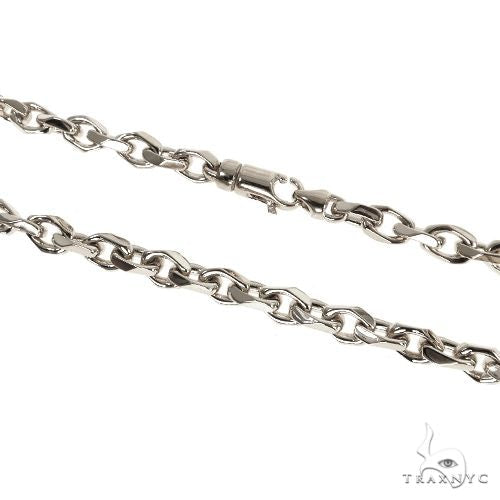 18K White Gold Solid Curved Cable Link Chain 5.7mm, photo 2 of 5