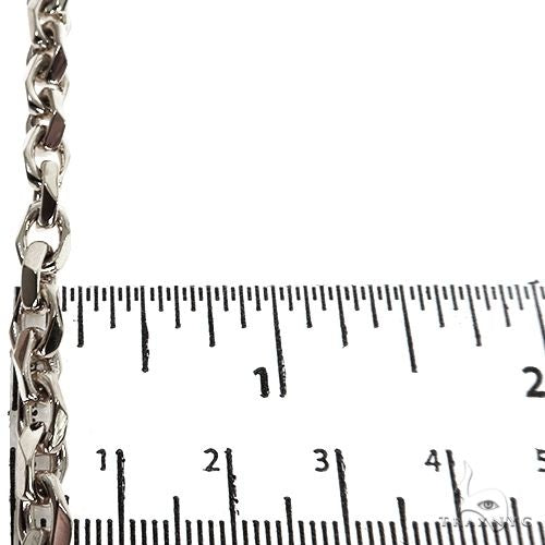 18K White Gold Solid Curved Cable Link Chain 5.7mm, photo 5 of 5