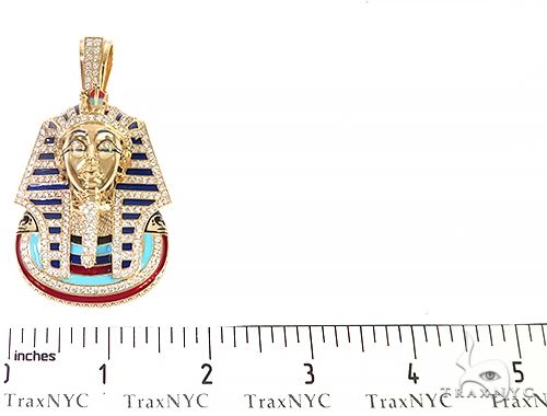 18K Yellow Gold Custom Diamond Pharaoh Pendant, photo 7 of 8