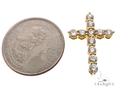 18K Yellow Gold Diamond Cross, photo 8 of 11
