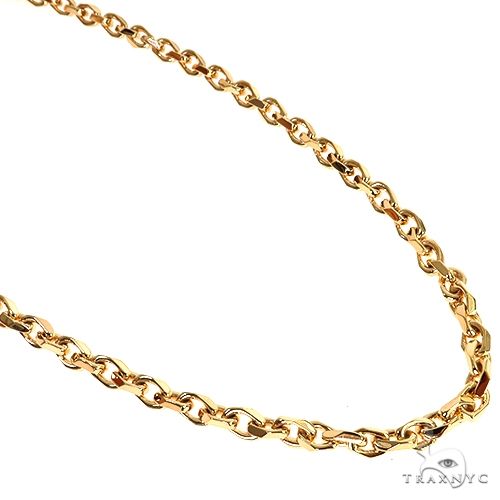 18K Yellow Gold Solid Curved Cable Link Chain 26 Inches 5.7mm 67687 - Image 1
