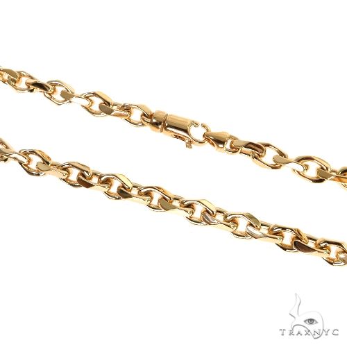 18K Yellow Gold Solid Curved Cable Link Chain 26 Inches 5.7mm 67687 - Image 2