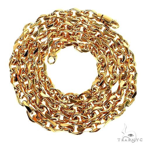 18K Yellow Gold Solid Curved Cable Link Chain 26 Inches 5.7mm 67687 - Image 3