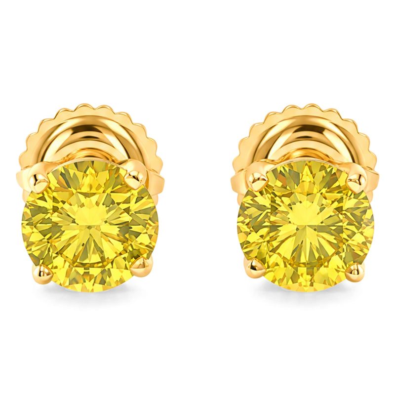 18K Gold Canary VS Studs