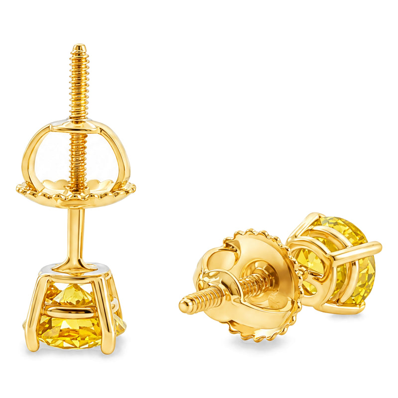 18K Gold Canary VS Studs, view 7