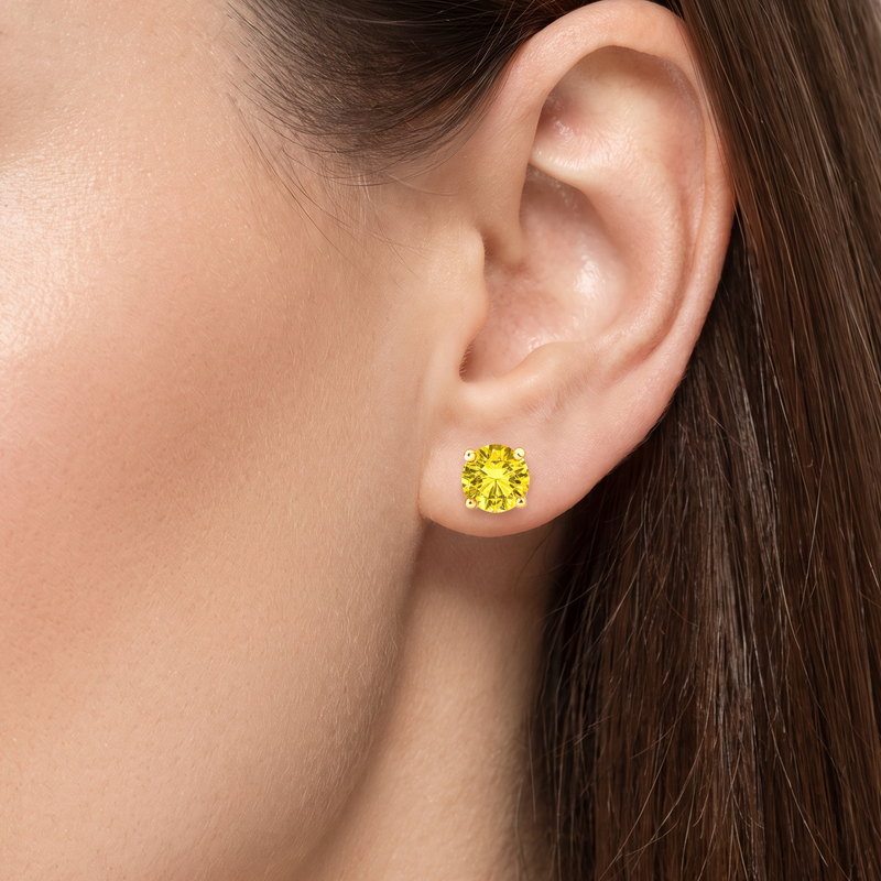 18K Gold Canary VS Studs 19534, photo 11 of 11