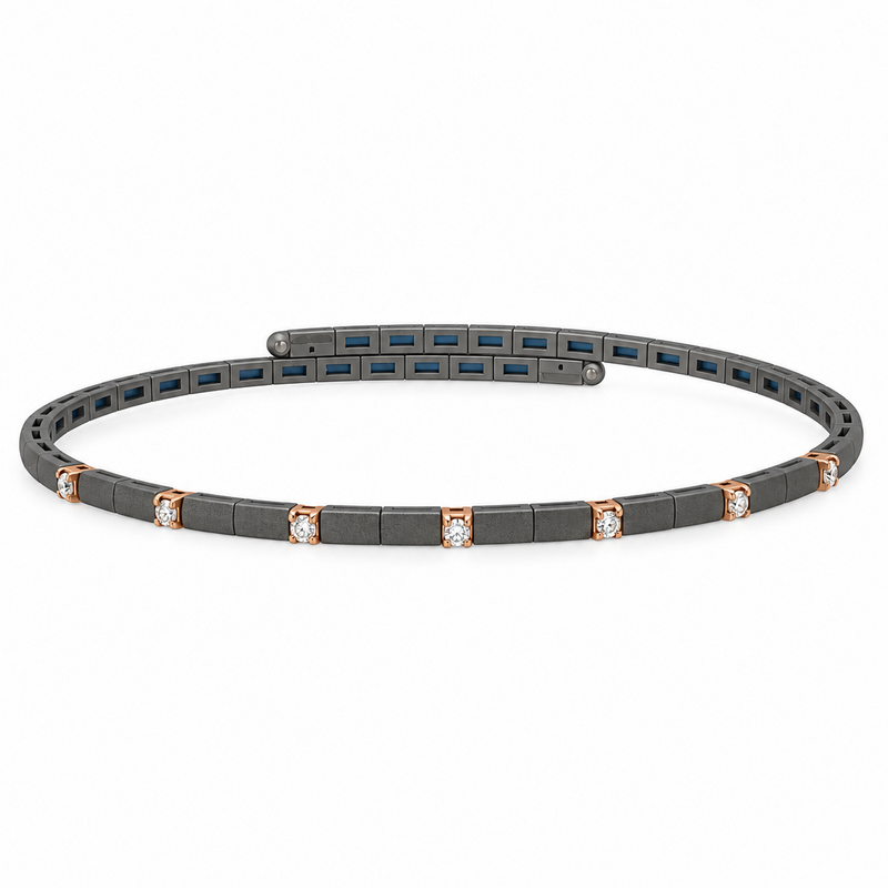 18K Gold Titanium Diamond Bracelet, view 5