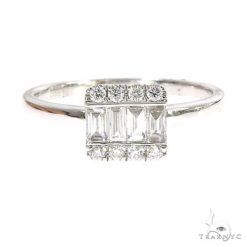 18k Gold Baguette Diamond Engagement Ring 67027 - Image 1