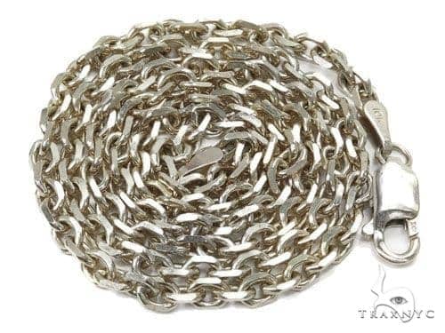 18k Solid White Gold Cable Chain 2.4mm 18 Inches, photo 4 of 4