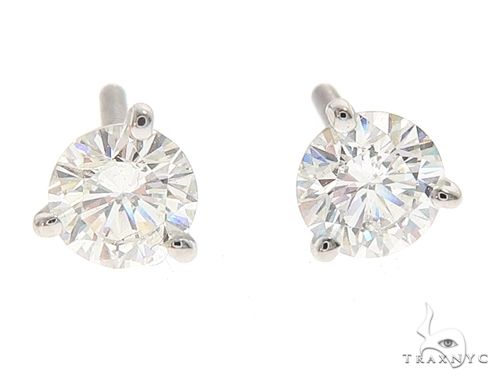 18k white gold martini set diamond stud earrings with round brilliant-cut diamonds