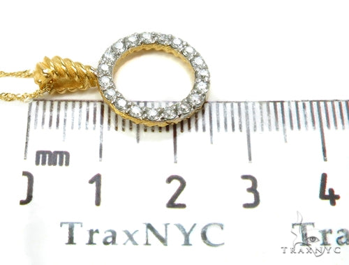 18k Yellow Gold Prong Diamond Necklace-40032 - Image 12