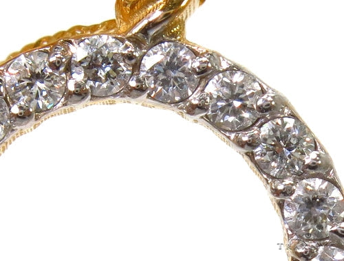 18k Yellow Gold Prong Diamond Necklace-40032 - Image 3