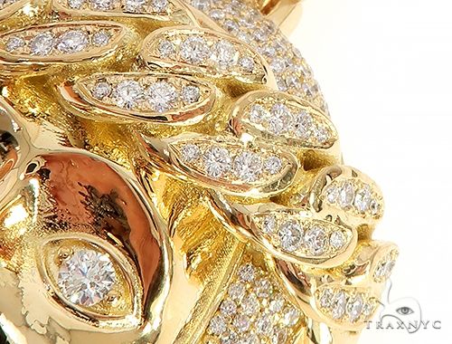 18k Yellow Gold Solid Diamond Jesus Pendant, photo 5 of 8
