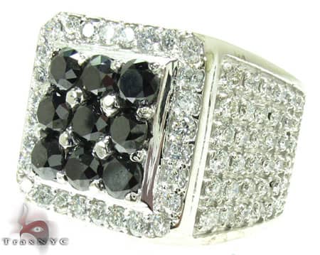 10K White Gold Black and White 5.9 Ctw Diamond Premiere Ring, view 3