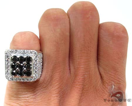 10K White Gold Black and White 5.9 Ctw Diamond Premiere Ring, view 8