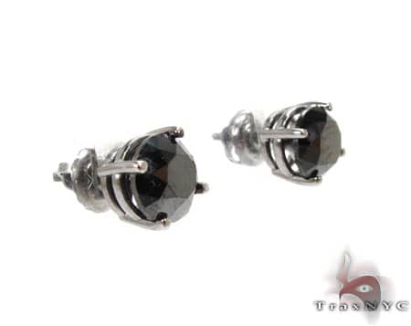 14K Gold Royal Black Diamond Earrings, photo 2 of 5
