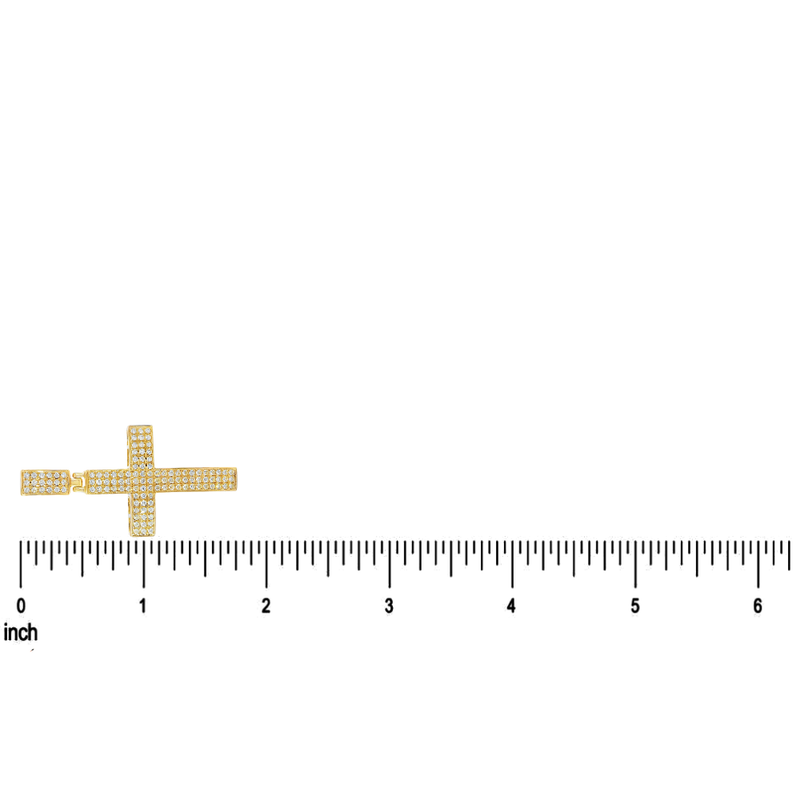 14K Gold Diamond Cross Pendant, view 6