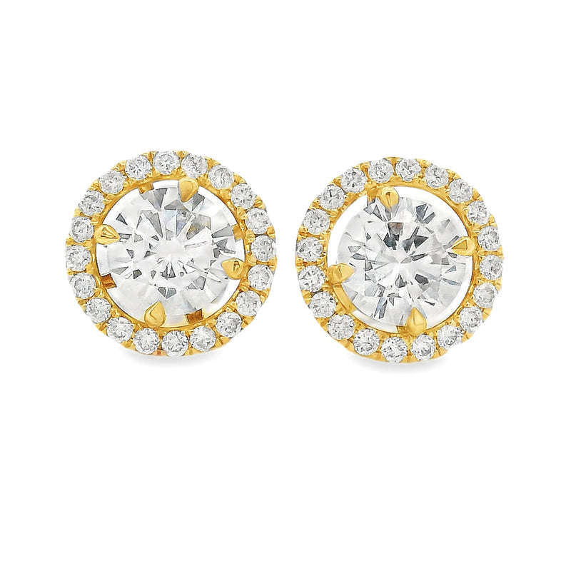 Transform Halo Diamond Studs in 18K gold
