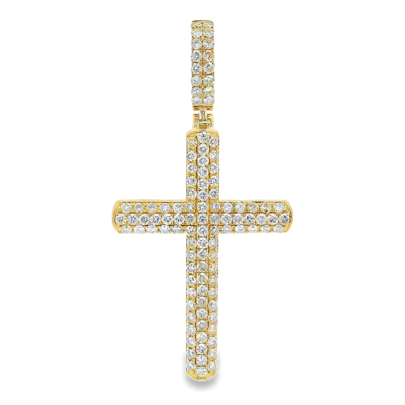 14K Gold Diamond Cross Pendant