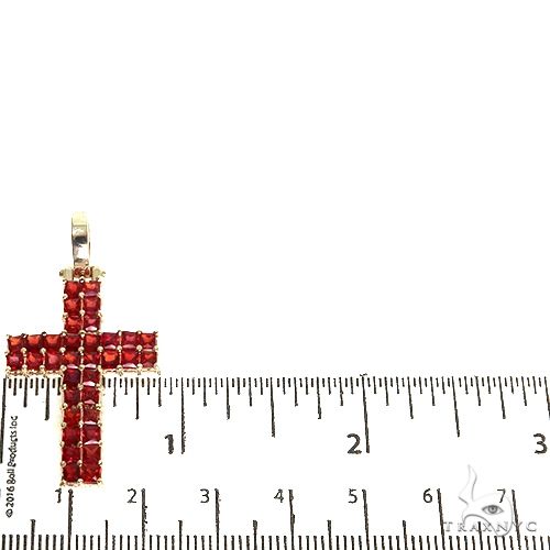 2 Row Blood Red Princess Cut Sapphire Cross 67670 - Image 5