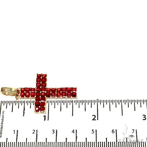 2 Row Blood Red Princess Cut Sapphire Cross 67670 - Image 6