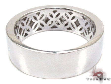 2 Row 14K White Gold Round Cut Prong Diamond Wedding Ring, photo 6 of 7