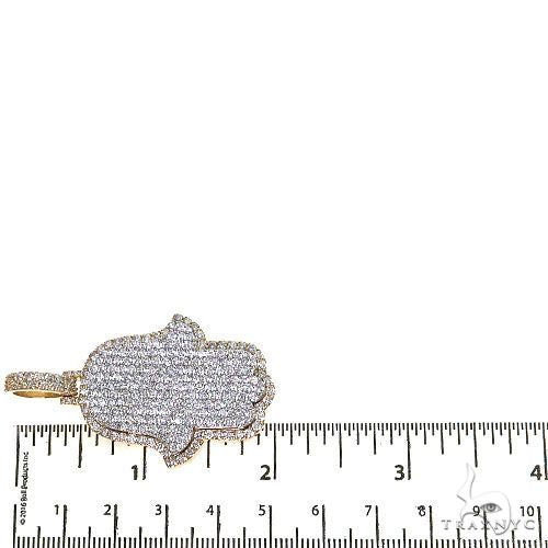 14K Gold 2 Tone Hamsa Diamond Pendant, photo 6 of 6