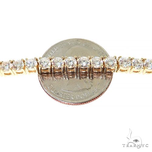 Yellow gold 20-pointer lab diamond tennis chain necklace with round-cut stones