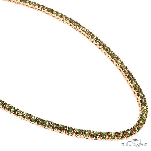 20 Pointer Green Sapphire Tennis Chain 67608 - Image 2