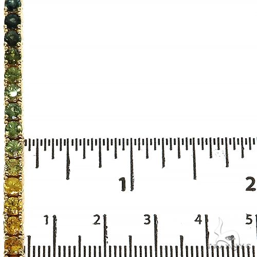 14K Gold 15 Pointer Rainbow Sapphire Tennis Bracelet, photo 6 of 6