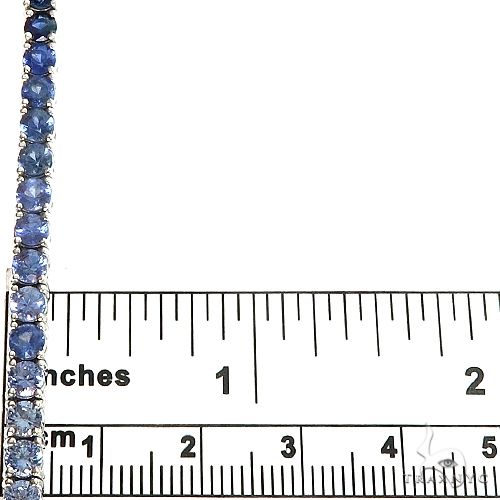 14K Gold 20 Pointer Water Sapphire Tennis Bracelet, photo 6 of 7
