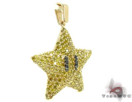 Super Mario Bros Star Yellow Color Diamond Pendant 20121 - Image 2