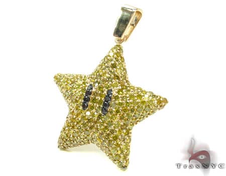 Super Mario Bros Star Yellow Color Diamond Pendant 20121 - Image 3
