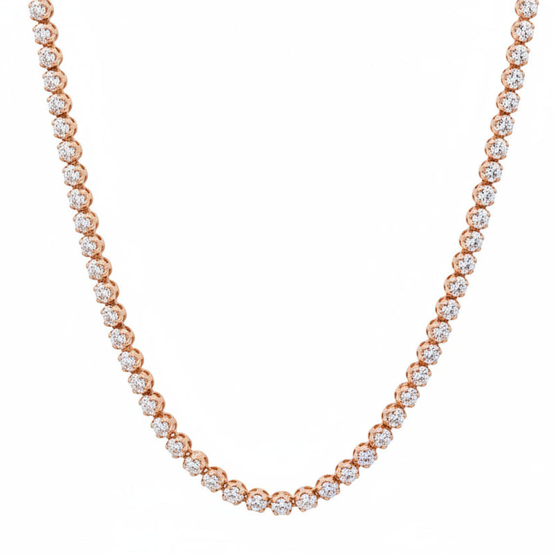 10K Gold Buttercup Tennis Necklace, view 3