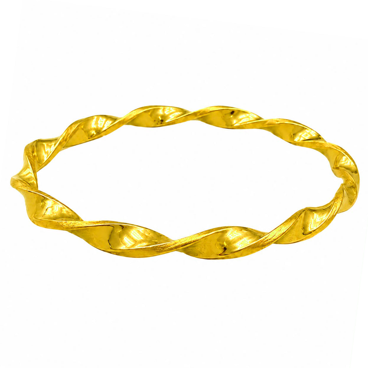 Buy 21K Gold Twisted Bangle 71464 – TraxNYC