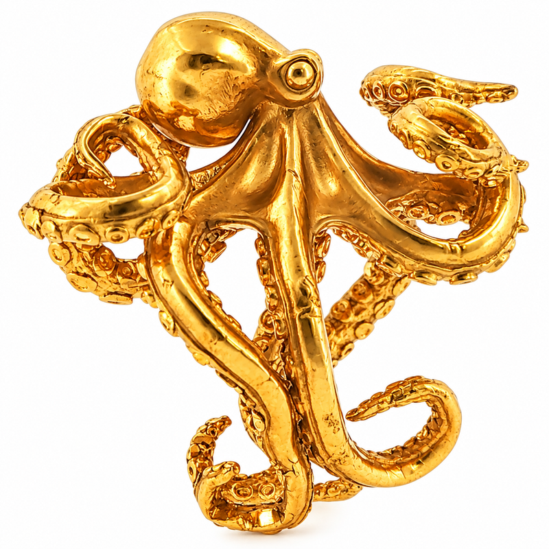 24K Gold Octopus Trax Ring, photo 2 of 7