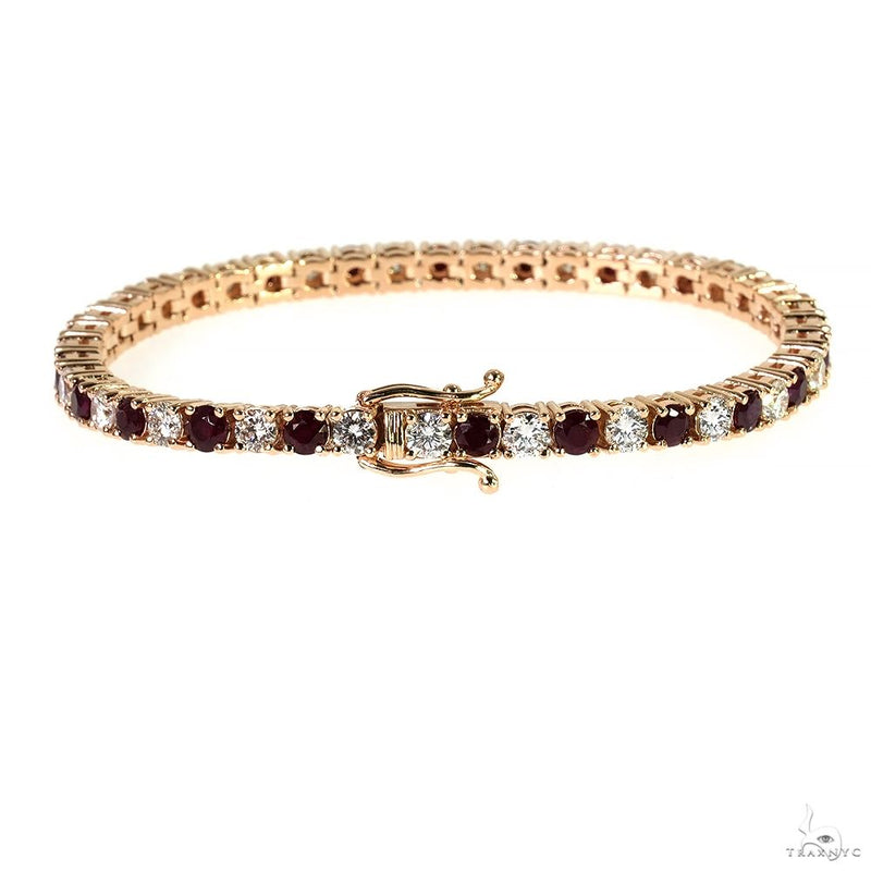 14K Gold 25 Pointer Ruby Glimmer Tennis Bracelet with Lab-Grown Diamonds, photo 2 of 7