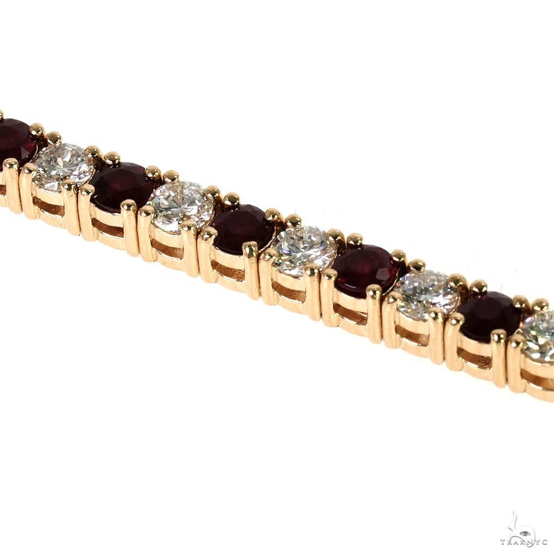 14K Gold 25 Pointer Ruby Glimmer Tennis Bracelet with Lab-Grown Diamonds, photo 4 of 7