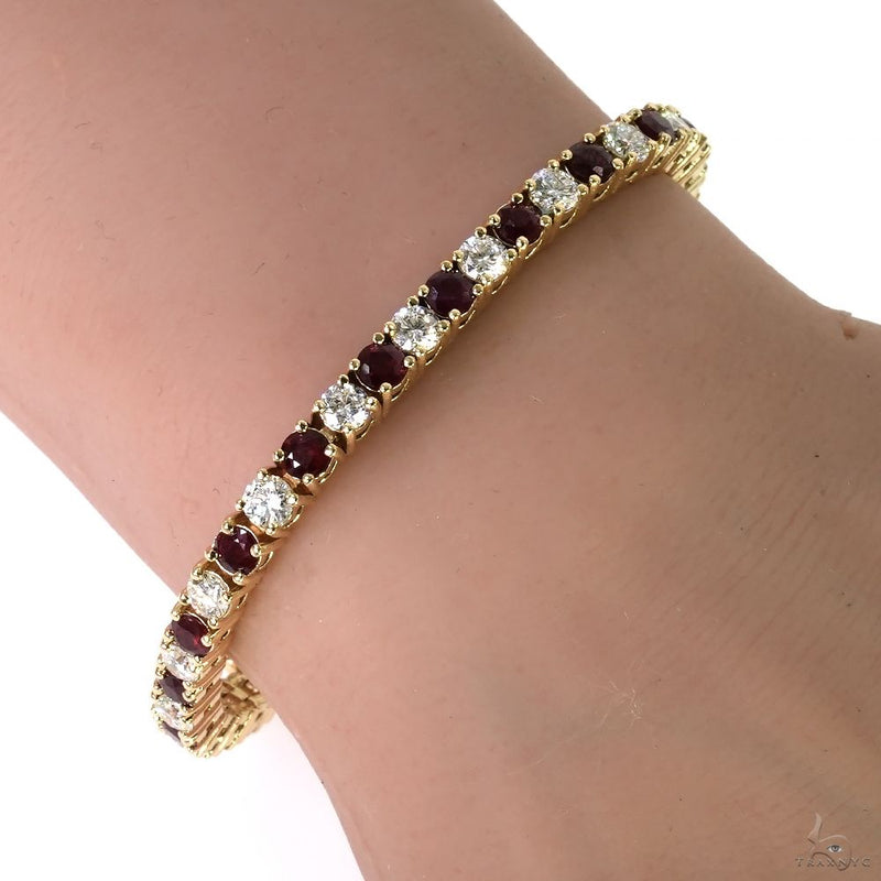 14K Gold 25 Pointer Ruby Glimmer Tennis Bracelet with Lab-Grown Diamonds, photo 7 of 7