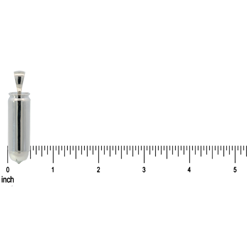 Silver Diamond Bullet Pendant, view 5