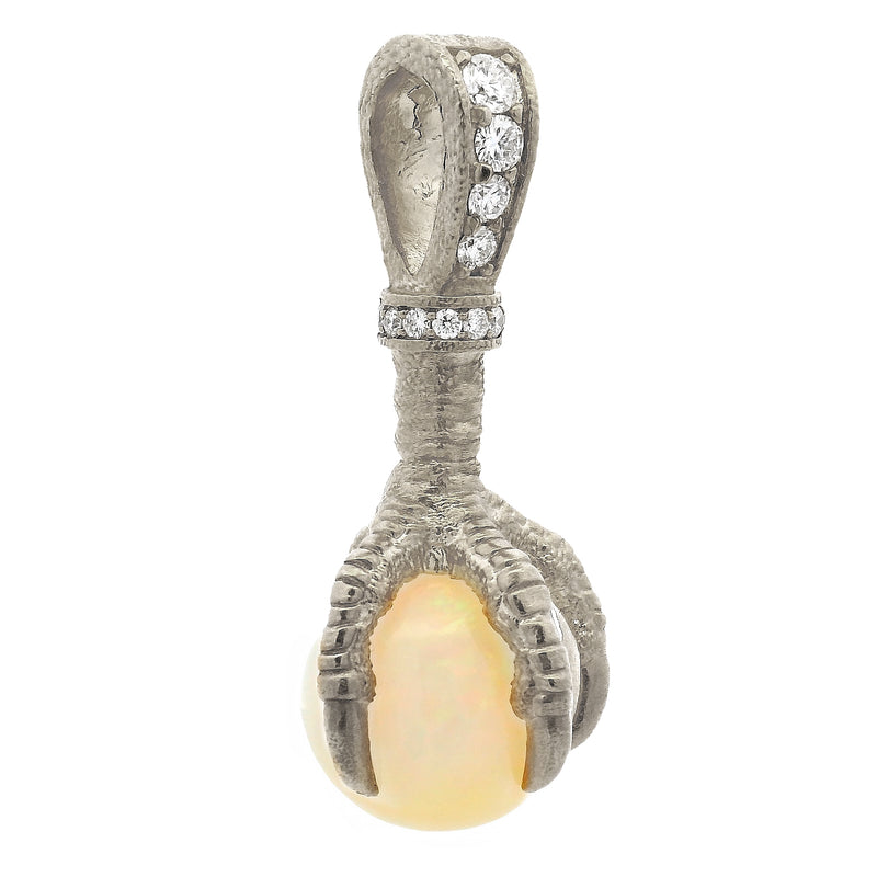 Silver Eagle Claw Opal Pendant, view 2