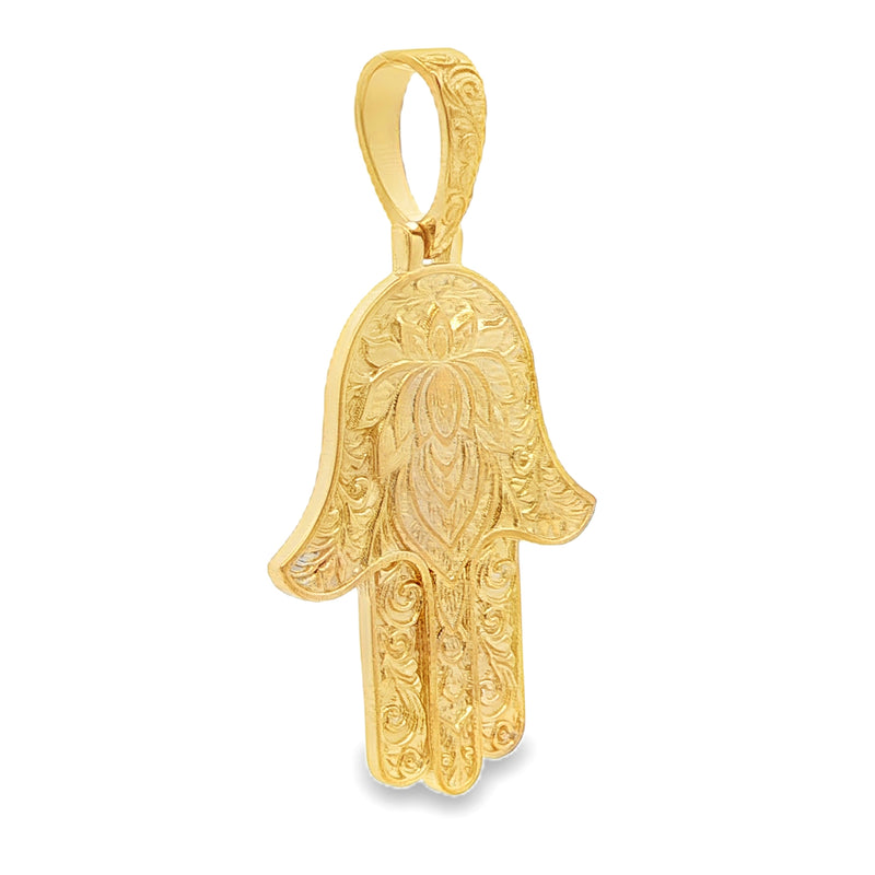 Gold Hamsa Pendant, view 2