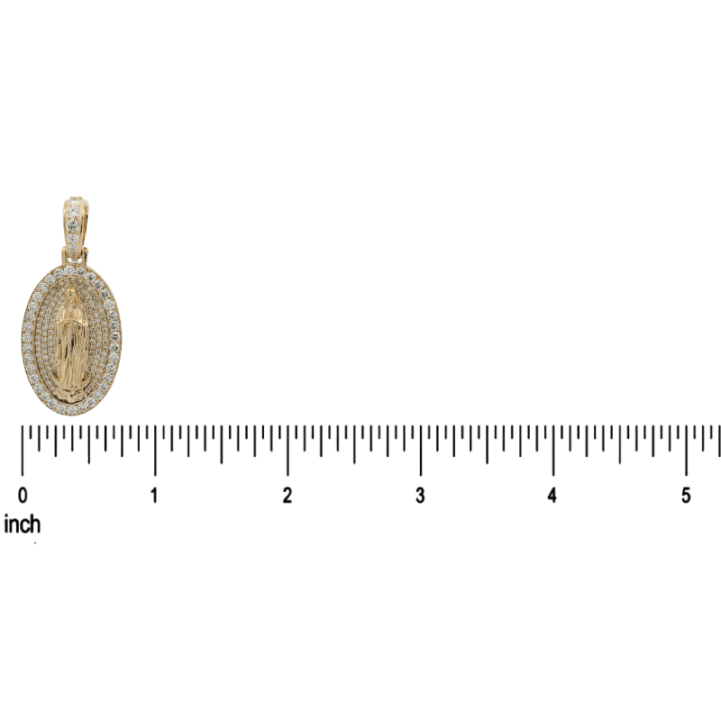 10K Gold Virgin Mary Pendant, view 8