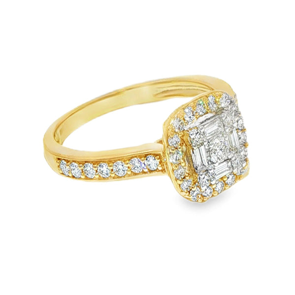 Baguette Diamond Engagement Ring in 14K gold, view 4