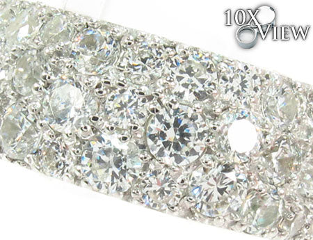 14K Gold 3 Row Pave Diamond Ring, photo 3 of 7